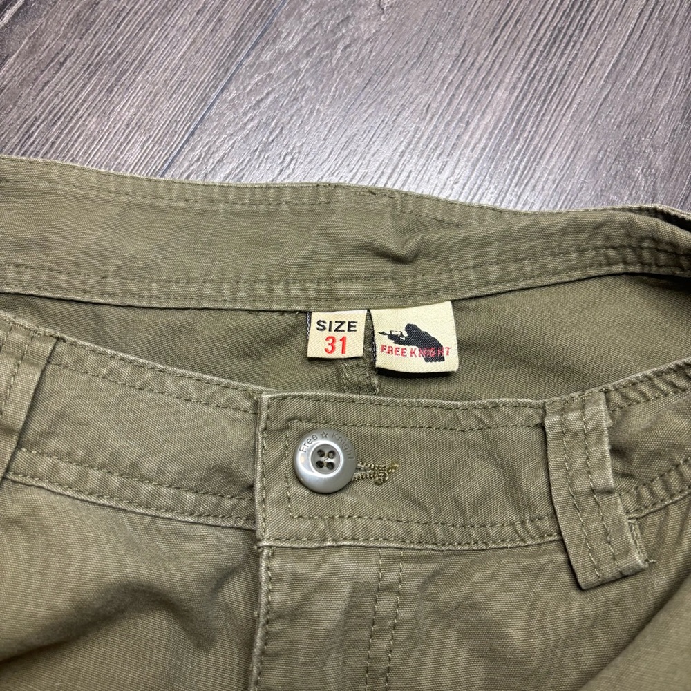 Free Knight Pants Mens 31x30 Olive Green Cargo Canvas Paratrooper Army Military - Picture 4 of 5